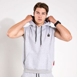 Guerrilla Sleeveless Hoodie - Heather Grey